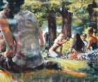 Mirta Domacinovic<br><p class='title'>Im Park</p>, 2014/15/16<br>Öl auf Nessel<br> 100 x 120  cm