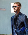 Agnes Lörincz<br><p class='title'>Mann mit Sonnenbrille</p>, 2009<br>Acryl auf Leinwand<br> 100 x 80  cm