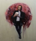 Benedikt Richert<br><p class='title'>Hamletfigur</p>, 2014<br>Öl auf Nessel<br> 150 x 130  cm