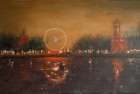 Benedikt Richert<br><p class='title'>Riesenrad</p>, 2014<br>Öl auf Nessel<br> 40 x 60  cm
